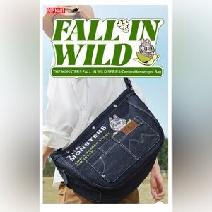 Pop Mart The Monsters Labubu Denim Messenger Bag